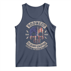 Boomers Generation Tank Top Before All You Sissie Were Born Skull USA Flag TS10 Navy Print Your Wear
