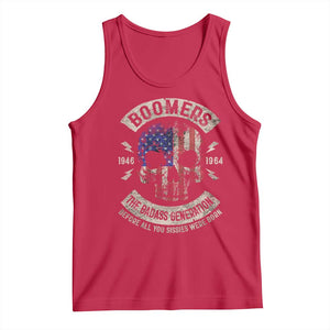 Boomers Generation Tank Top Before All You Sissie Were Born Skull USA Flag TS10 Red Print Your Wear