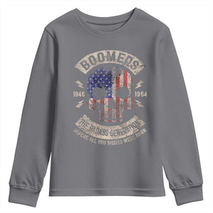 Boomers Generation Youth Sweatshirt Before All You Sissie Were Born Skull USA Flag TS10 Charcoal Print Your Wear