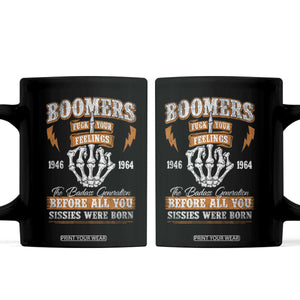 Vintage Boomers Generation Coffee Mug Before All You Sissie Were Born Skeleton Hand TS10 Black Print Your Wear