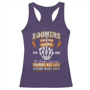 Vintage Boomers Generation Racerback Tank Top Before All You Sissie Were Born Skeleton Hand TS10 Purple Print Your Wear