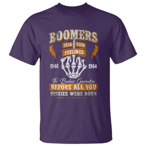 Vintage Boomers Generation T Shirt Before All You Sissie Were Born Skeleton Hand TS10 Purple Print Your Wear