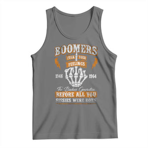 Vintage Boomers Generation Tank Top Before All You Sissie Were Born Skeleton Hand TS10 Black Heather Print Your Wear