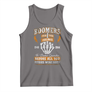 Vintage Boomers Generation Tank Top Before All You Sissie Were Born Skeleton Hand TS10 Deep Heather Print Your Wear