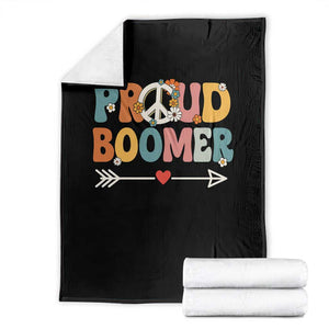 Proud Boomer Throw Blanket Boomers Generation Peace Sign Hippie 50s 60s TS10 Black Print Your Wear