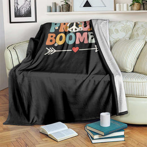 Proud Boomer Throw Blanket Boomers Generation Peace Sign Hippie 50s 60s TS10 Print Your Wear