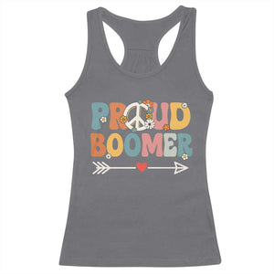 Proud Boomer Racerback Tank Top Boomers Generation Peace Sign Hippie 50s 60s TS10 Charcoal Print Your Wear