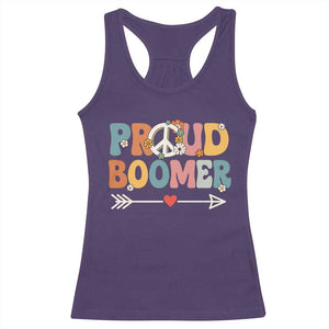 Proud Boomer Racerback Tank Top Boomers Generation Peace Sign Hippie 50s 60s TS10 Purple Print Your Wear