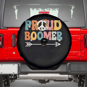 Proud Boomer Spare Tire Cover Boomers Generation Peace Sign Hippie 50s 60s TS10 Black Print Your Wear