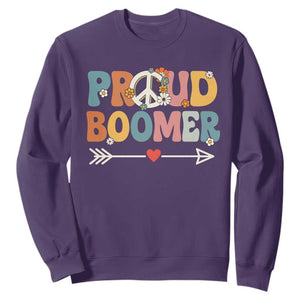 Proud Boomer Sweatshirt Boomers Generation Peace Sign Hippie 50s 60s TS10 Purple Print Your Wear