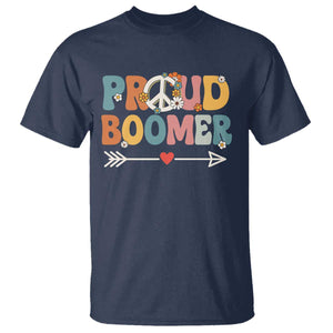 Proud Boomer T Shirt Boomers Generation Peace Sign Hippie 50s 60s TS10 Navy Print Your Wear