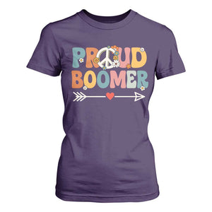 Proud Boomer T Shirt For Women Boomers Generation Peace Sign Hippie 50s 60s TS10 Purple Print Your Wear
