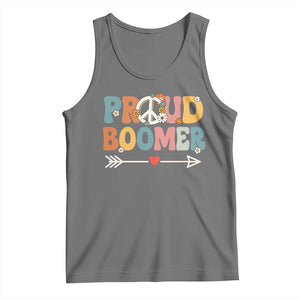 Proud Boomer Tank Top Boomers Generation Peace Sign Hippie 50s 60s TS10 Black Heather Print Your Wear