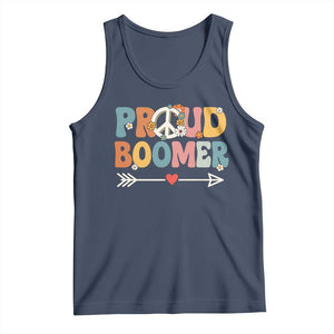 Proud Boomer Tank Top Boomers Generation Peace Sign Hippie 50s 60s TS10 Navy Print Your Wear
