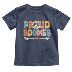 Proud Boomer Toddler T Shirt Boomers Generation Peace Sign Hippie 50s 60s TS10 Navy Print Your Wear