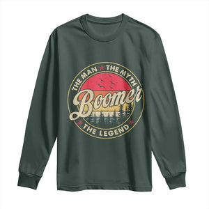 Boomers Generation Long Sleeve Shirt The Man The Myth The Legend TS10 Dark Forest Green Print Your Wear