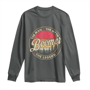 Boomers Generation Long Sleeve Shirt The Man The Myth The Legend TS10 Dark Heather Print Your Wear