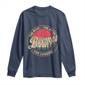 Boomers Generation Long Sleeve Shirt The Man The Myth The Legend TS10 Navy Print Your Wear