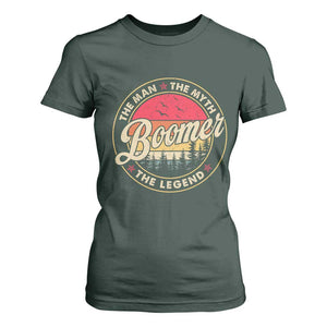 Boomers Generation T Shirt For Women The Man The Myth The Legend TS10 Dark Forest Green Print Your Wear