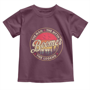 Boomers Generation Toddler T Shirt The Man The Myth The Legend TS10 Maroon Print Your Wear