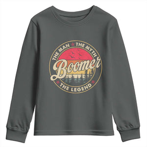 Boomers Generation Youth Sweatshirt The Man The Myth The Legend TS10 Dark Heather Print Your Wear