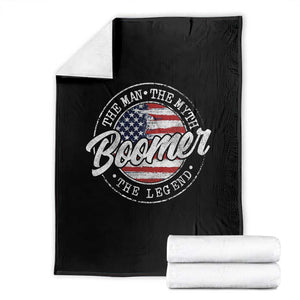 Boomers Generation Throw Blanket Vintage The Man The Myth The Legend American Flag TS10 Black Print Your Wear