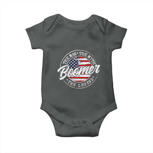 Boomers Generation Baby Onesie Vintage The Man The Myth The Legend American Flag TS10 Dark Heather Print Your Wear