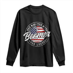 Boomers Generation Long Sleeve Shirt Vintage The Man The Myth The Legend American Flag TS10 Black Print Your Wear