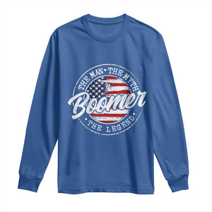 Boomers Generation Long Sleeve Shirt Vintage The Man The Myth The Legend American Flag TS10 Royal Blue Print Your Wear