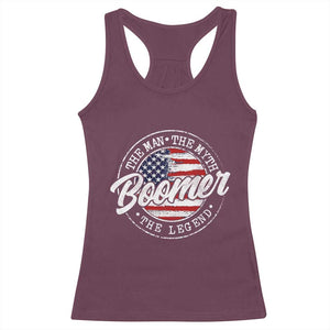 Boomers Generation Racerback Tank Top Vintage The Man The Myth The Legend American Flag TS10 Maroon Print Your Wear
