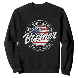 Boomers Generation Sweatshirt Vintage The Man The Myth The Legend American Flag TS10 Black Print Your Wear
