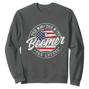 Boomers Generation Sweatshirt Vintage The Man The Myth The Legend American Flag TS10 Dark Heather Print Your Wear