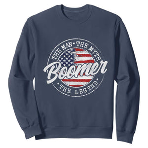 Boomers Generation Sweatshirt Vintage The Man The Myth The Legend American Flag TS10 Navy Print Your Wear
