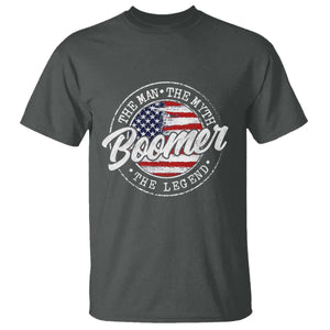 Boomers Generation T Shirt Vintage The Man The Myth The Legend American Flag TS10 Dark Heather Print Your Wear