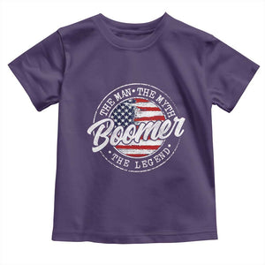 Boomers Generation Toddler T Shirt Vintage The Man The Myth The Legend American Flag TS10 Purple Print Your Wear