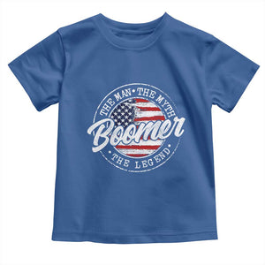 Boomers Generation Toddler T Shirt Vintage The Man The Myth The Legend American Flag TS10 Royal Blue Print Your Wear