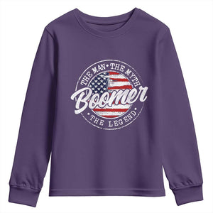 Boomers Generation Youth Sweatshirt Vintage The Man The Myth The Legend American Flag TS10 Purple Print Your Wear