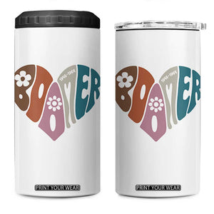 Boomers Generation 4 in 1 Can Cooler Tumbler Vintage 40s 50s 60s Hippe Peace Love Hippy TS10 One Size: 16 oz White Print Your Wear