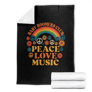 Baby Boomers Generation Throw Blanket Peace Love Music 60s Hippe TS10 Black Print Your Wear
