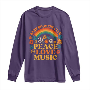 Baby Boomers Generation Long Sleeve Shirt Peace Love Music 60s Hippe TS10 Purple Print Your Wear