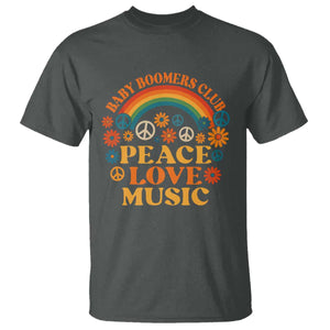 Baby Boomers Generation T Shirt Peace Love Music 60s Hippe TS10 Dark Heather Print Your Wear