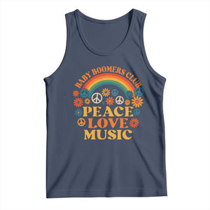 Baby Boomers Generation Tank Top Peace Love Music 60s Hippe TS10 Navy Print Your Wear