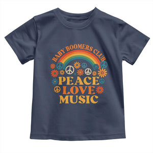 Baby Boomers Generation Toddler T Shirt Peace Love Music 60s Hippe TS10 Navy Print Your Wear
