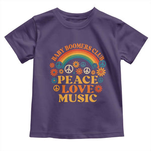 Baby Boomers Generation Toddler T Shirt Peace Love Music 60s Hippe TS10 Purple Print Your Wear