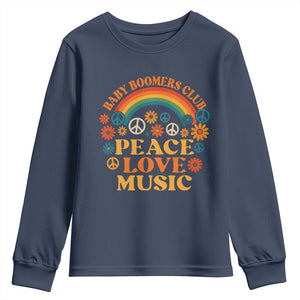 Baby Boomers Generation Youth Sweatshirt Peace Love Music 60s Hippe TS10 Navy Print Your Wear