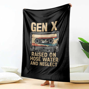 Gen X Throw Blanket Vintage Cassette Tape Raised On Hose Water And Neglect Nostalgia TS10 Print Your Wear