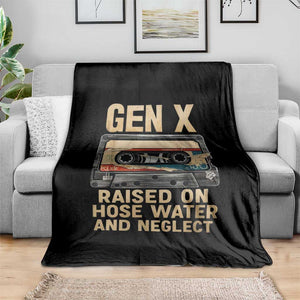 Gen X Throw Blanket Vintage Cassette Tape Raised On Hose Water And Neglect Nostalgia TS10 Print Your Wear