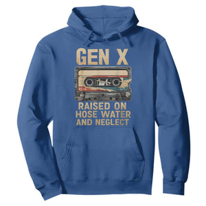 Gen X Hoodie Vintage Cassette Tape Raised On Hose Water And Neglect Nostalgia TS10 Royal Blue Print Your Wear