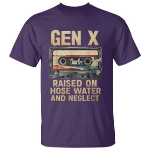 Gen X T Shirt Vintage Cassette Tape Raised On Hose Water And Neglect Nostalgia TS10 Purple Print Your Wear