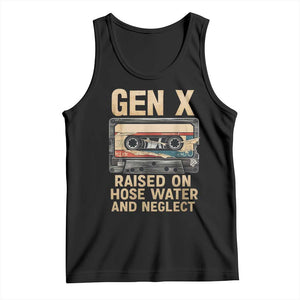 Gen X Tank Top Vintage Cassette Tape Raised On Hose Water And Neglect Nostalgia TS10 Black Print Your Wear